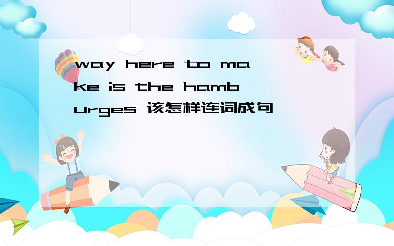 way here to make is the hamburges 该怎样连词成句