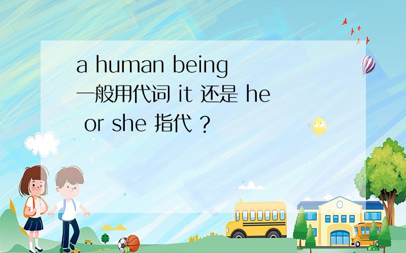 a human being 一般用代词 it 还是 he or she 指代 ?