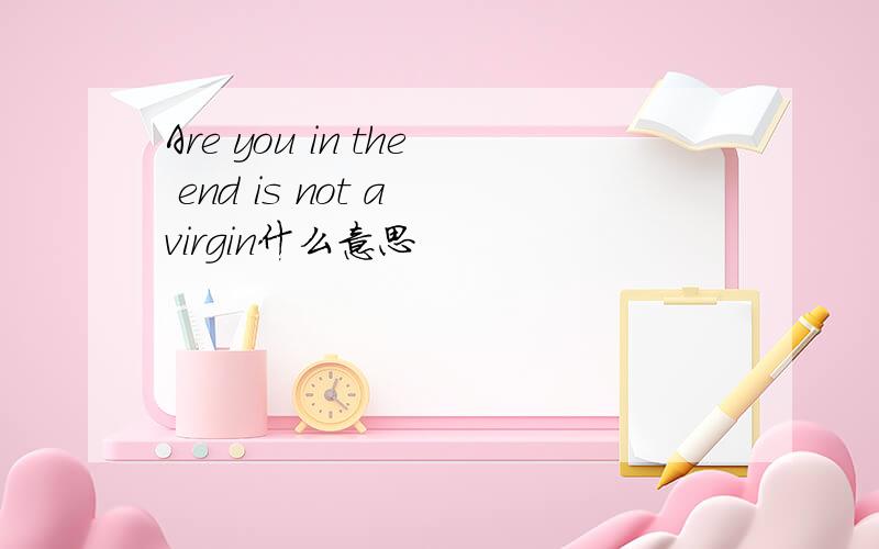 Are you in the end is not a virgin什么意思