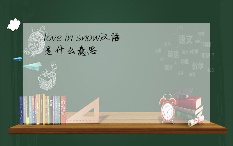 love in snow汉语是什么意思