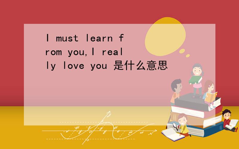 I must learn from you,I really love you 是什么意思