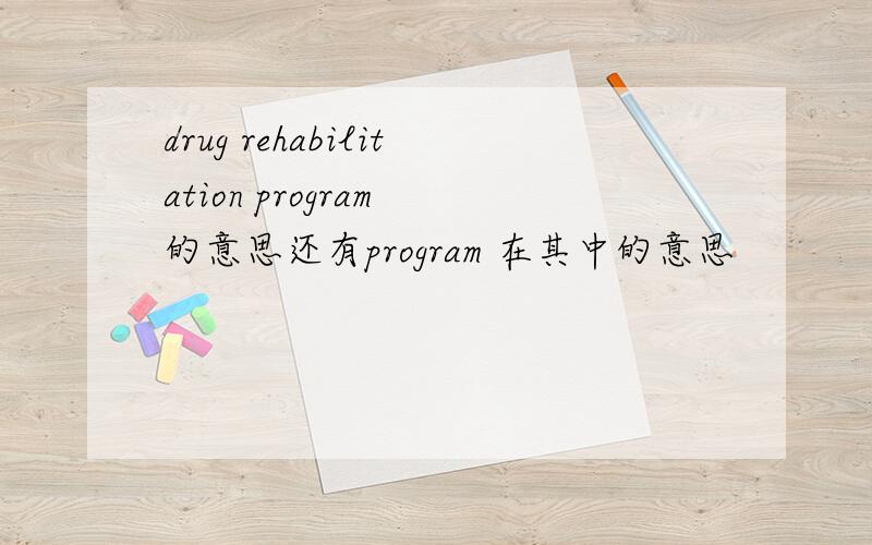 drug rehabilitation program 的意思还有program 在其中的意思