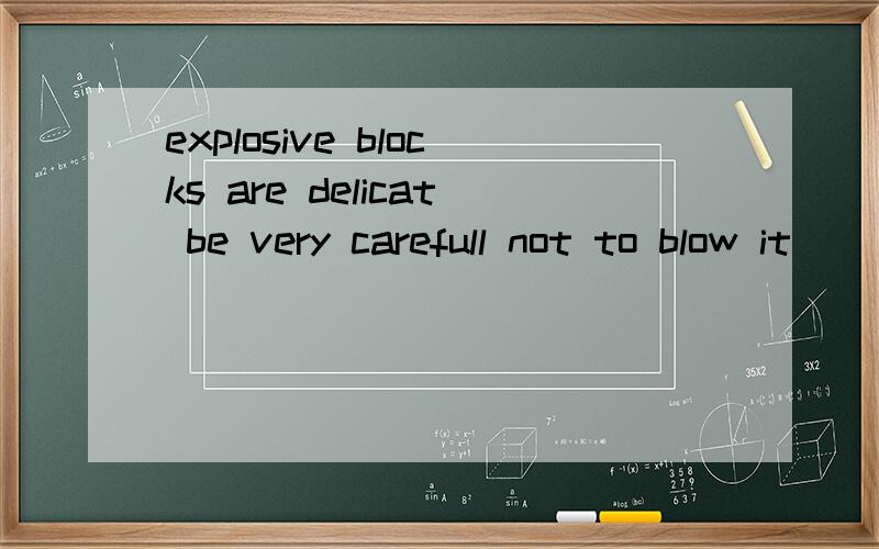 explosive blocks are delicat be very carefull not to blow it