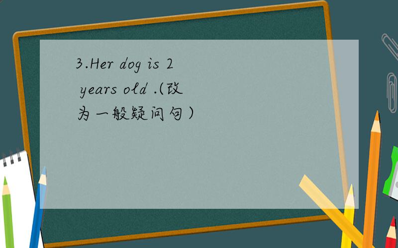 3.Her dog is 2 years old .(改为一般疑问句）
