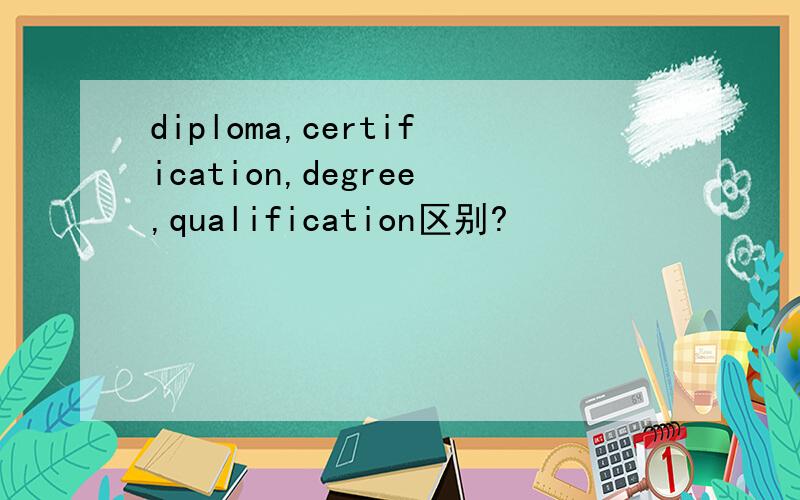 diploma,certification,degree,qualification区别?