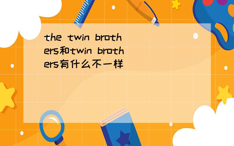 the twin brothers和twin brothers有什么不一样