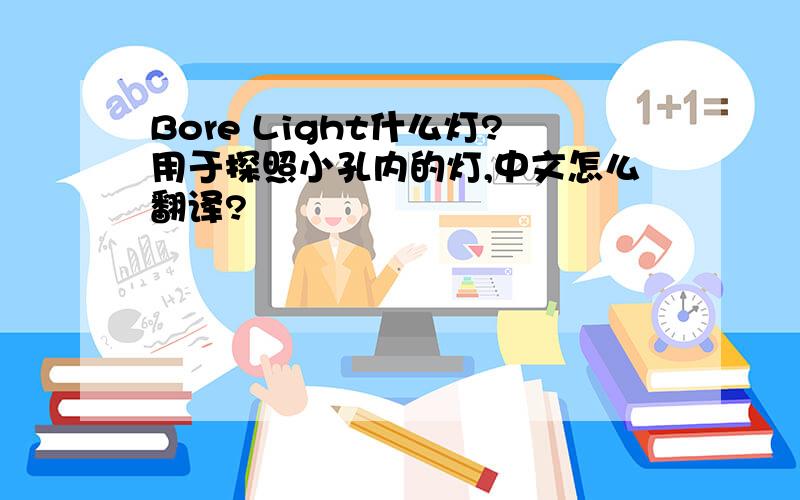 Bore Light什么灯?用于探照小孔内的灯,中文怎么翻译?