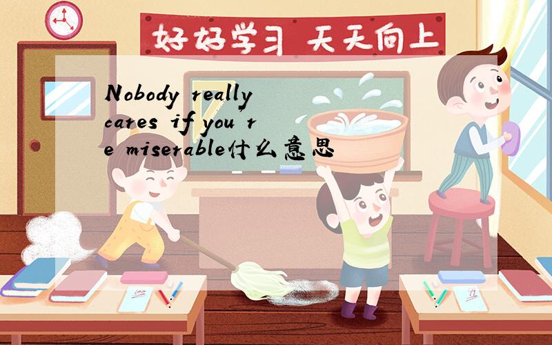 Nobody really cares if you’re miserable什么意思