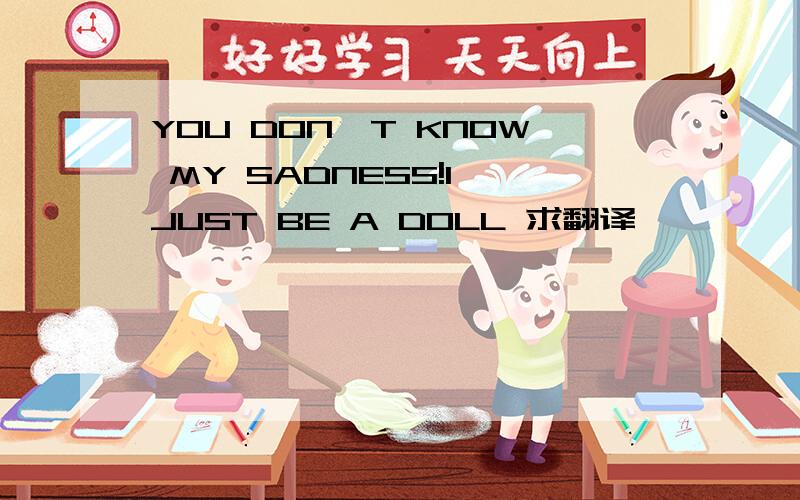 YOU DON'T KNOW MY SADNESS!I JUST BE A DOLL 求翻译