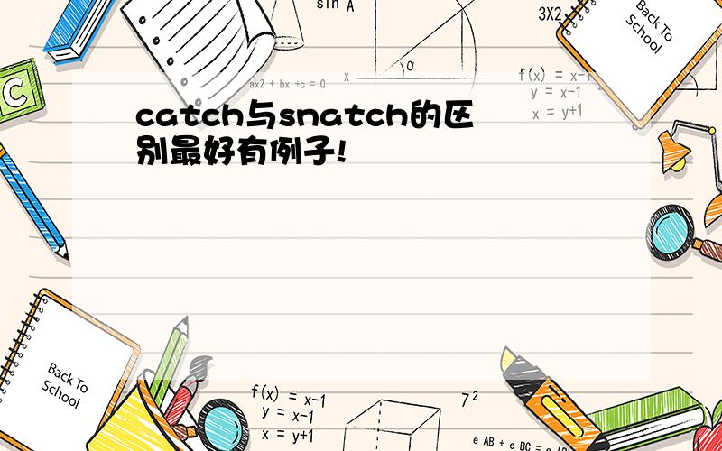 catch与snatch的区别最好有例子!
