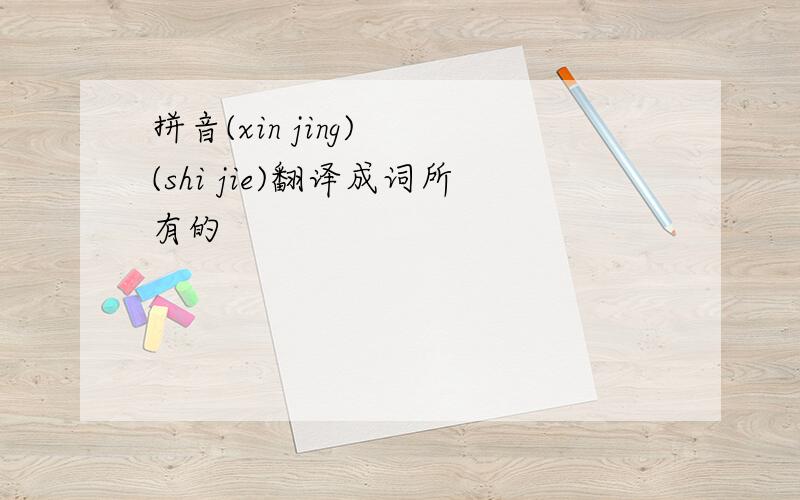 拼音(xin jing)  (shi jie)翻译成词所有的