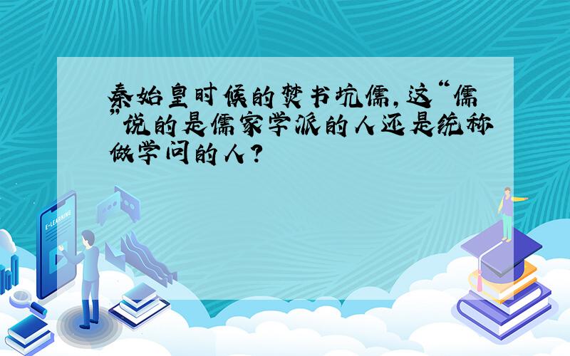 秦始皇时候的焚书坑儒,这“儒”说的是儒家学派的人还是统称做学问的人?