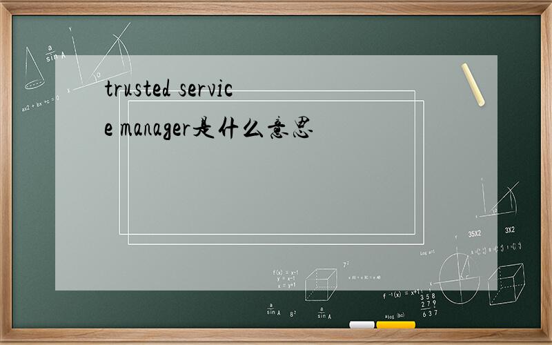 trusted service manager是什么意思