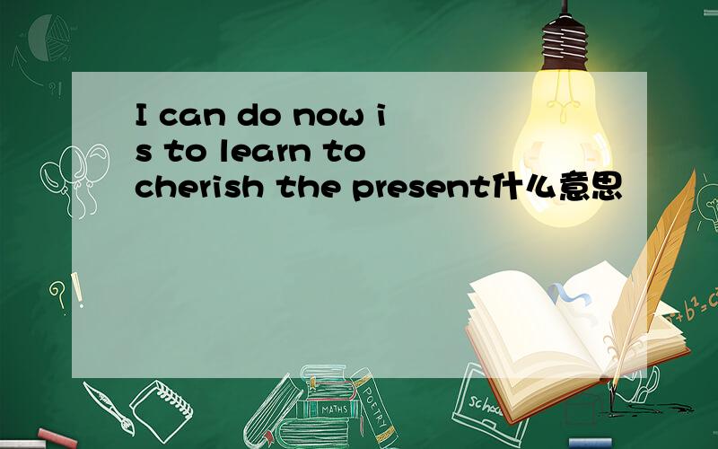 I can do now is to learn to cherish the present什么意思