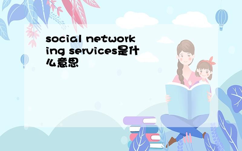 social networking services是什么意思