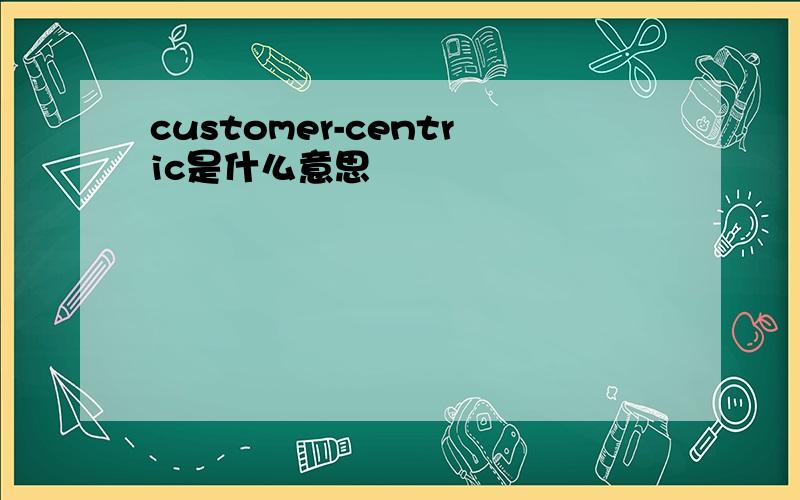 customer-centric是什么意思