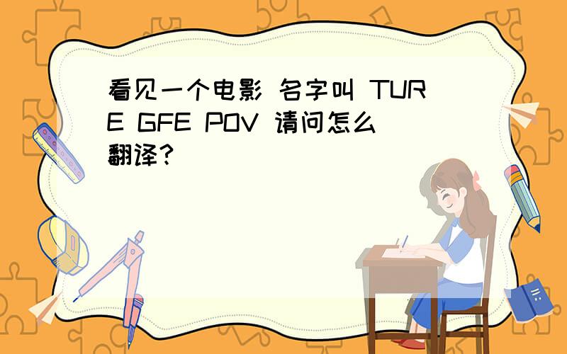 看见一个电影 名字叫 TURE GFE POV 请问怎么翻译?