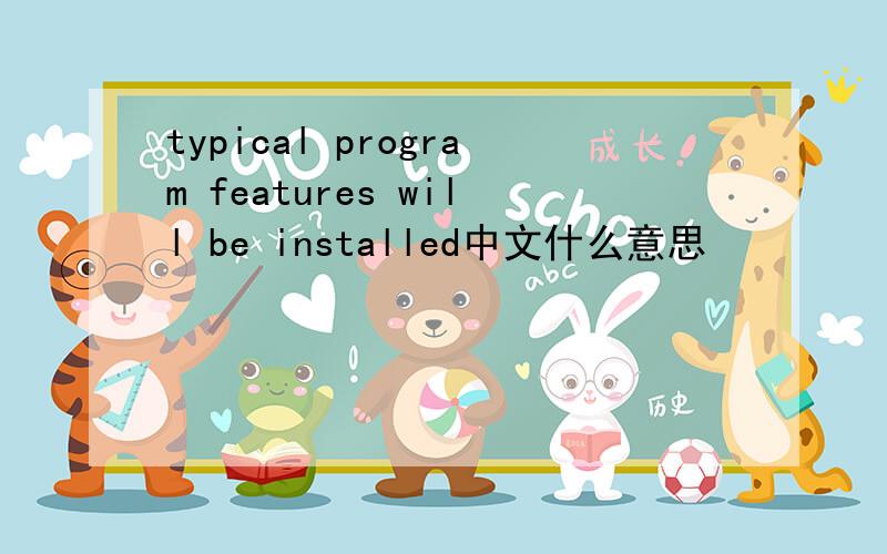 typical program features will be installed中文什么意思