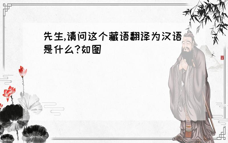 先生,请问这个藏语翻译为汉语是什么?如图