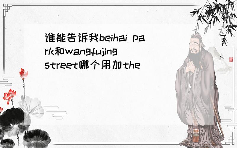 谁能告诉我beihai park和wangfujing street哪个用加the
