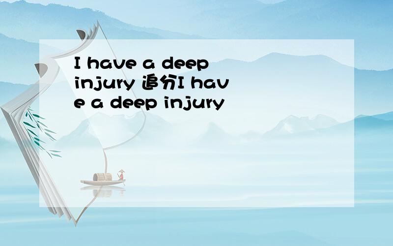 I have a deep injury 追分I have a deep injury