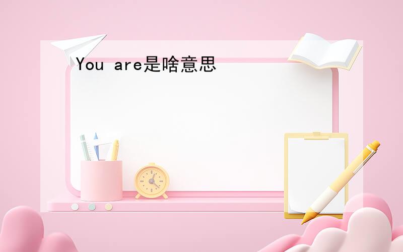 You are是啥意思