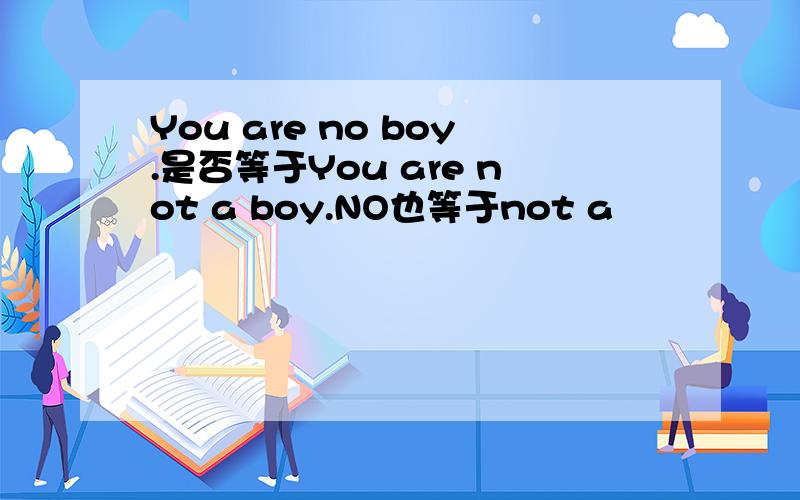 You are no boy.是否等于You are not a boy.NO也等于not a