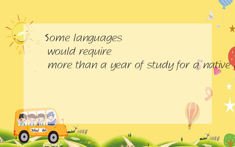 Some languages would require more than a year of study for a native English speaker.
