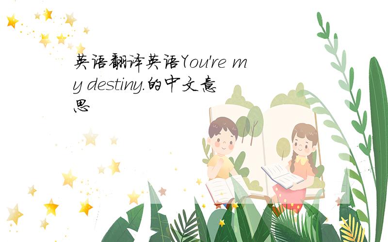 英语翻译英语You're my destiny.的中文意思