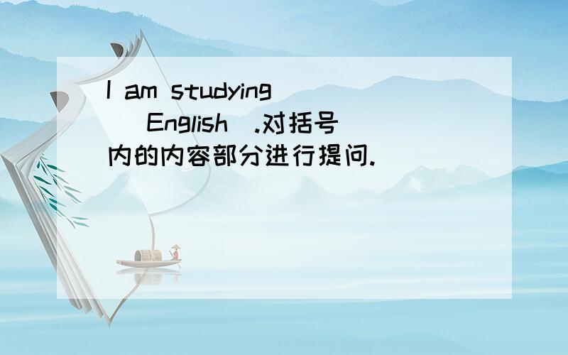 I am studying  (English).对括号内的内容部分进行提问.
