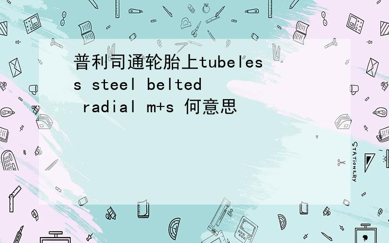 普利司通轮胎上tubeless steel belted radial m+s 何意思