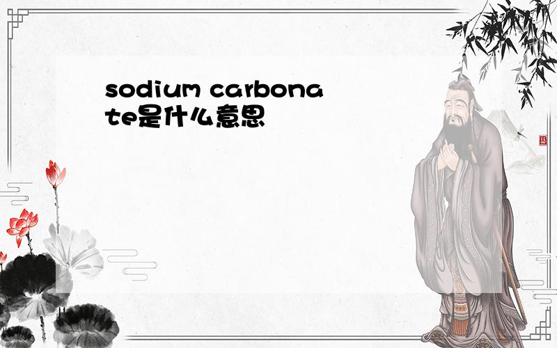 sodium carbonate是什么意思
