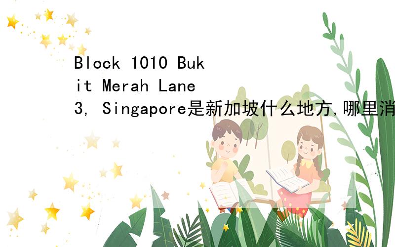 Block 1010 Bukit Merah Lane 3, Singapore是新加坡什么地方,哪里消费怎么样啊,还有住宿便宜么?