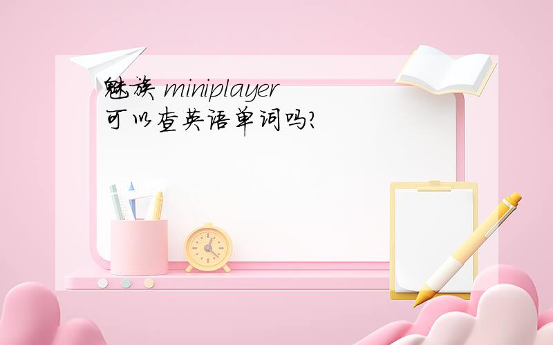 魅族 miniplayer 可以查英语单词吗?
