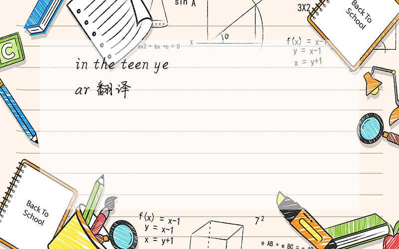 in the teen year 翻译