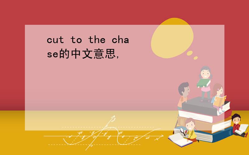 cut to the chase的中文意思,