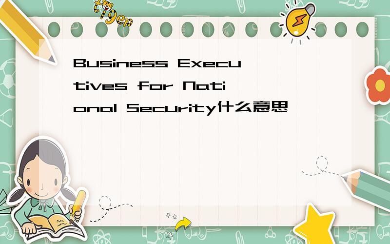 Business Executives for National Security什么意思