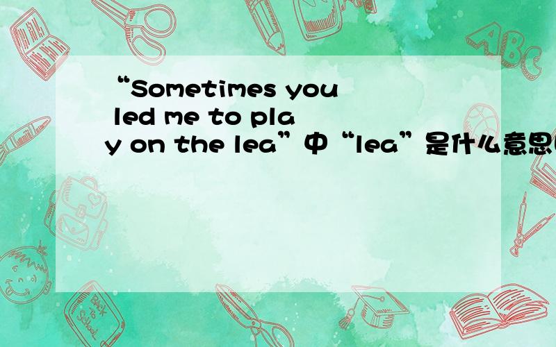 “Sometimes you led me to play on the lea”中“lea”是什么意思啊?“LEA”字典有说是教育局的意思,再线等.