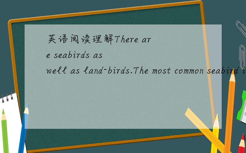 英语阅读理解There are seabirds as well as land-birds.The most common seabird is the seagull.There are seabirds as well as land-birds.The most common seabird is the seagull.It has a white body,a white head,and a yellow beak.There is a very,very