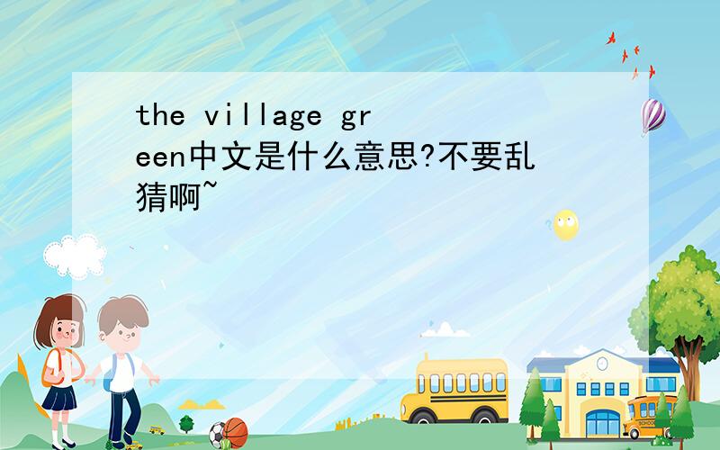 the village green中文是什么意思?不要乱猜啊~