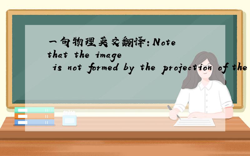 一句物理英文翻译：Note that the image is not formed by the projection of the object onto the mirror