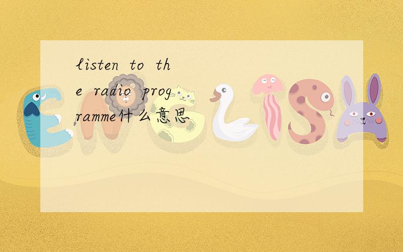 listen  to  the  radio  programme什么意思