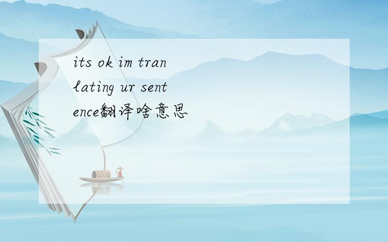 its ok im tranlating ur sentence翻译啥意思