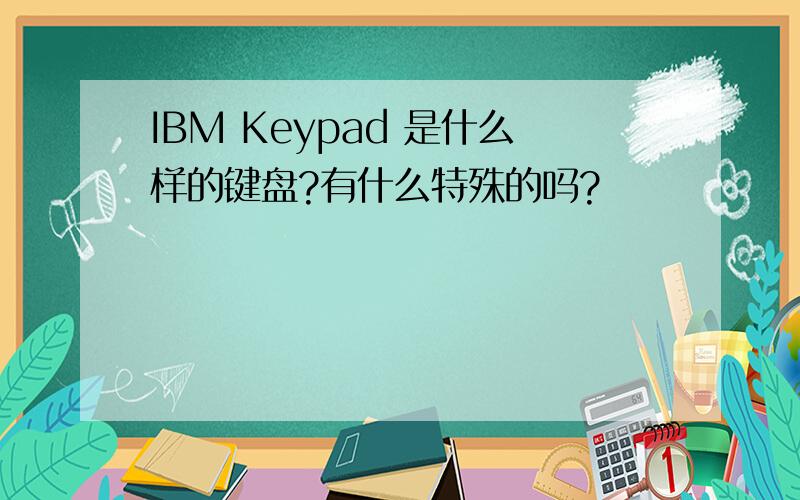IBM Keypad 是什么样的键盘?有什么特殊的吗?