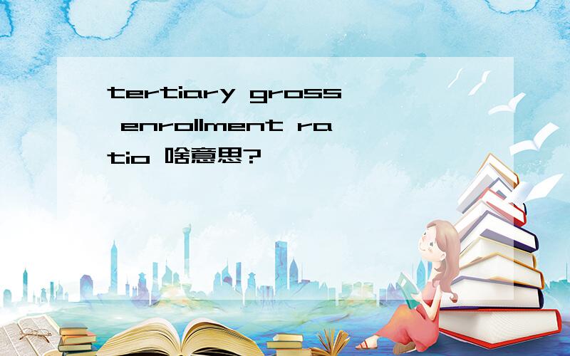 tertiary gross enrollment ratio 啥意思?