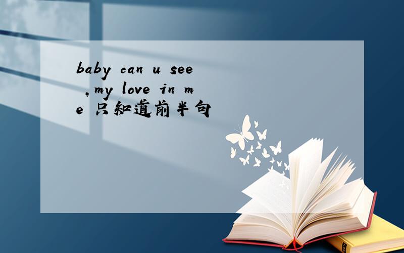 baby can u see ,my love in me 只知道前半句