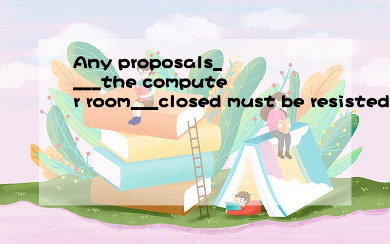 Any proposals____the computer room___closed must be resisted.A.which;be B.that;must be C.that;be这是什么从句求解答