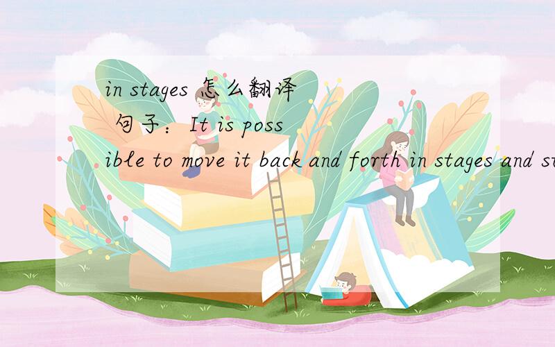 in stages 怎么翻译 句子：It is possible to move it back and forth in stages and stop it.