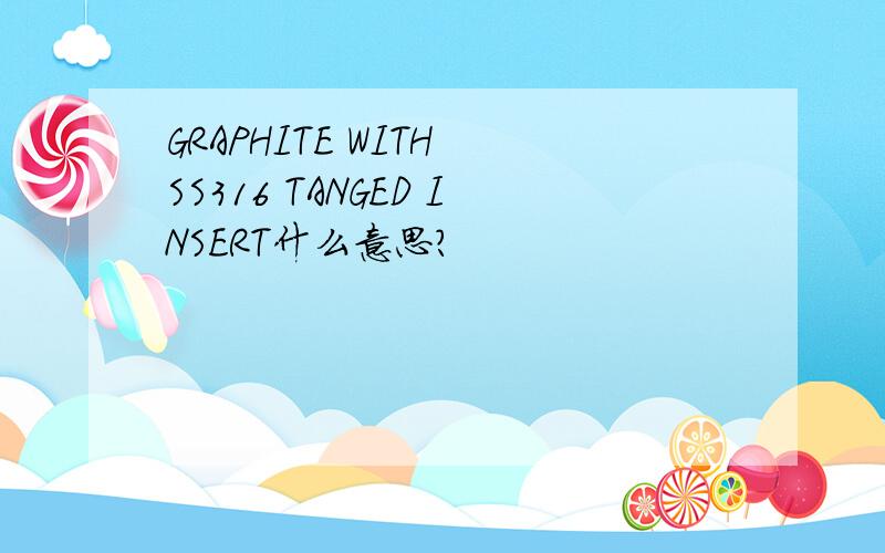 GRAPHITE WITH SS316 TANGED INSERT什么意思?