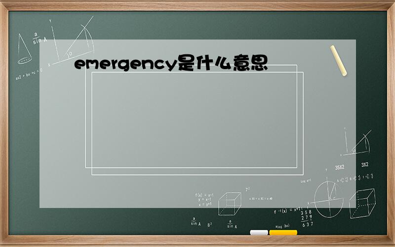 emergency是什么意思